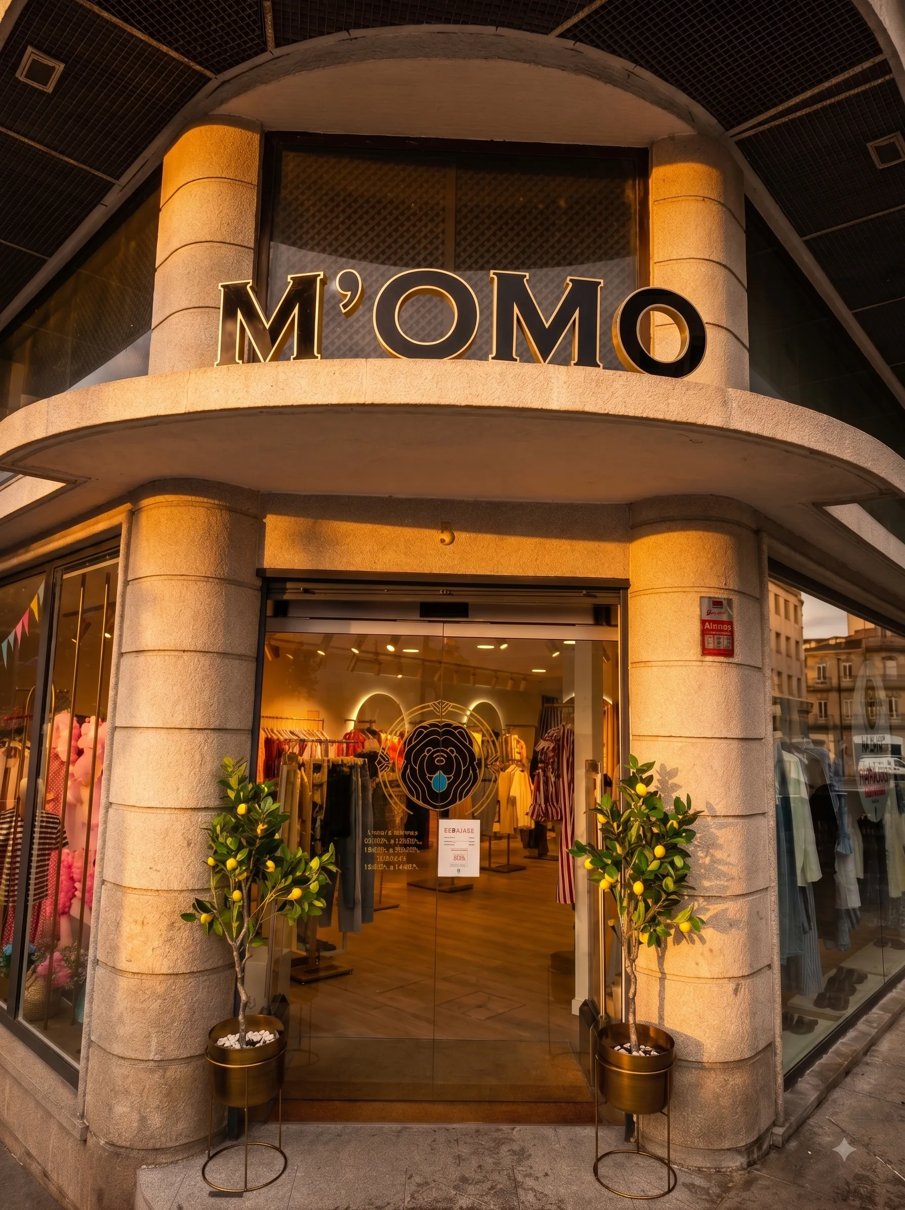 Fachada de M'OMO en la esquina de San Fernando, Lugo